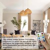 Nekhung Battery Operated Pendant Light with Remote-Battery Chandelier Handwoven Rattan,