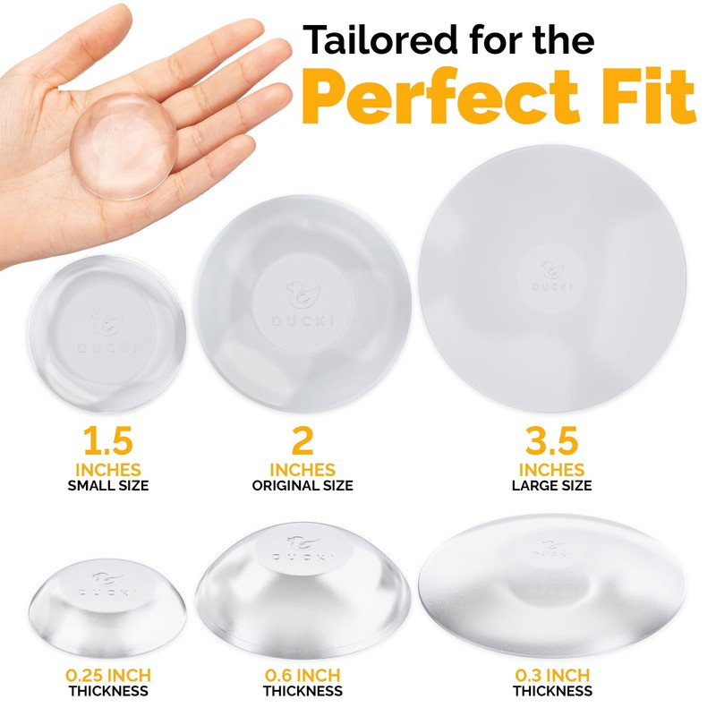 Ducki Door Stop Wall Protectors, 8 Pack Clear, Self Adhesive