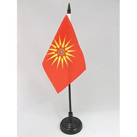 AZ Flag, Table Flag, Macedonier, Ethnie, 15 x 10 cm, Macedonia, Table Flag, 10 x 15 cm, Flags
