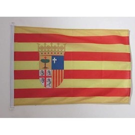 AZ FLAG Aragon Flag 3' x 5' External Use - Spanish region of Aragón flags 90 x 150 cm - Banner 3x5 ft Knitted Polyester with rings