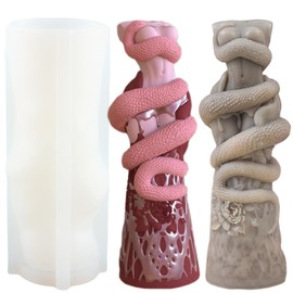 XIAOSHUI Woman Entangled by a Snake Candle Molds Body Candle Molds Snake Body Silicone Molds Body Resin Casting Mold for Candle Home Decorate Mold Candle Making Wax Candles Resin Clay Craft