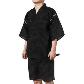 ZEALMAX Men's Kimono Pyjamas Japanese Style Cotton Linen Loungewear Beach Wear Bathrobe for Home and Holiday, multicoloured