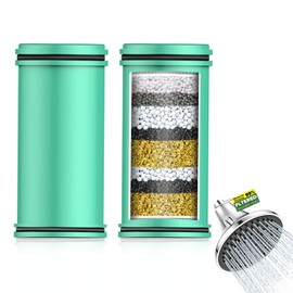 Homlord Shower Filter Replacement Cartridge for Filtered Shower Head - 2 Pack Multi Stage Water Softener Filters for Hard Water - Remove Chlorine and Harmful Substances