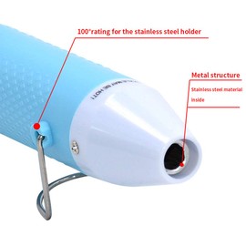 mofa Embossing Hot Air Pen, Mini Heat Gun, Shrink Pen with Stand for DIY Embossing and Drying Paint, Multipurpose Electric Heating Nozzle, 150W 230V (Blue)