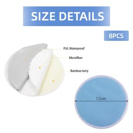 BZKSER Bambus Stilleinlagen - 8Pcs Stillen Nippel Pad für Mutterschaft Stilleinlagen Waschbare Wiederverwendbare Brustpolster