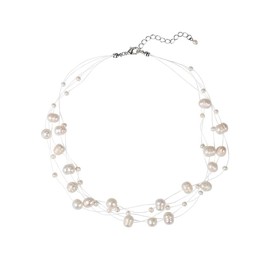 Niaspi Dainty Multi Pearl Choker Necklace for Women Retro 1920S Layered Imitation Beaded Pearl Necklaces Elegant Muliple Dainty Wedding Bridal Bridesmaid Cocktail Party Costume Accessory Jewellery