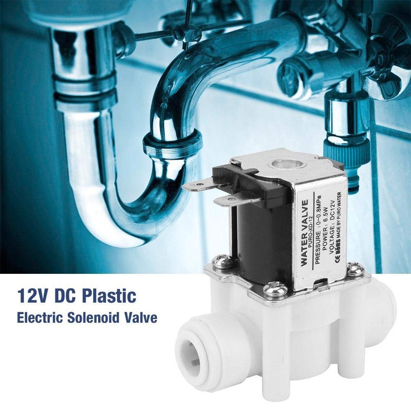 12V Solenoid Valve, DC12V Normally Close Water Valve Plastic Electric