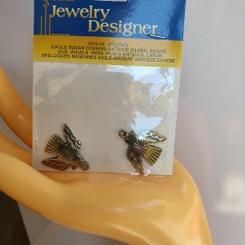 Darice EAGLE I N D I A N Silver Jewelry Pendants Charms Beads DIY Craft Tool