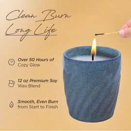 Scented Candle – Bauton Milling Fresh Citrus Candle 12 oz – Long-Lasting Highly Scented Soy Wax Blend Spring Candles for Home - Twilight Coast Blue
