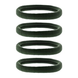 Zac's Alter Ego Set of 4 Very Large Dark Olive Green Jersey Endless Hair Elastics/Ponios