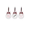 Rae Dunn Christmas Ornaments - Set of 3 White Glass
