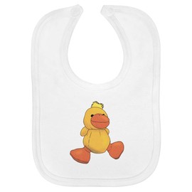 Azeeda 'Duck Plush Toy' Soft Cotton Baby Bib (BI00053667)