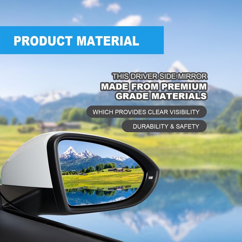 Vrasly Passenger Right Side Heated Mirror Glass Compatible With Volkswagen
