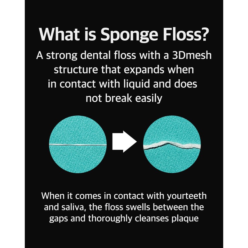 LiveOrals Live Sponge Dental Floss 164ft (50m) Pack of 6