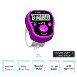 Stitch Counters 2Pcs LED Digital Row Counter and Stitch Markers 50 Pcs Crochet Stitch Markers for Knitting Sewing Stitching Weaving, Muslim Pray, Recording Sports Scoring, Lap Counting finger Counter