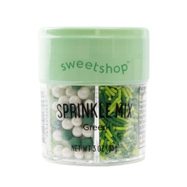 Sweetshop, Sprinkle 6 Cell Mix, Green, Edible Sprinkles, fancy sprinkles for Baking and Decorating, use on Cupcakes, Cakes, Cookies, Breakfast Foods and More