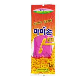 Mommy Son Rubber Gloves Gold Pink Large 5 Pairs / 마미손 고무장갑 골드 분홍 대 5켤레