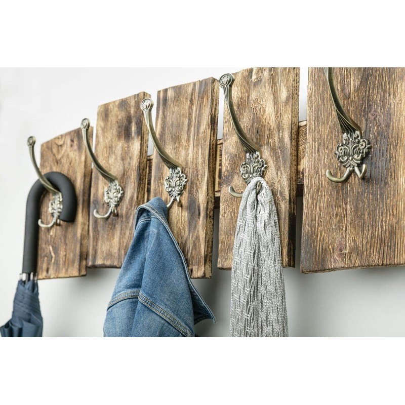 Gedotec Rustica Vintage Wardrobe Hooks, Pack of 10, Wall Hooks,