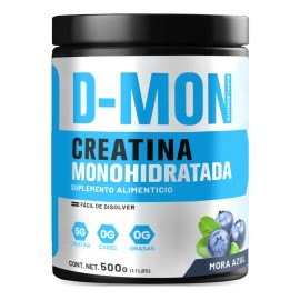 Creatina Monohidratada 500g D-mon En Polvo Sabores Sabor Mora Azul
