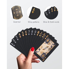 BIERDORF Waterproof Playing Cards Plastic Playing Cards Deck of Cards Gift Poker (Gold Skull)