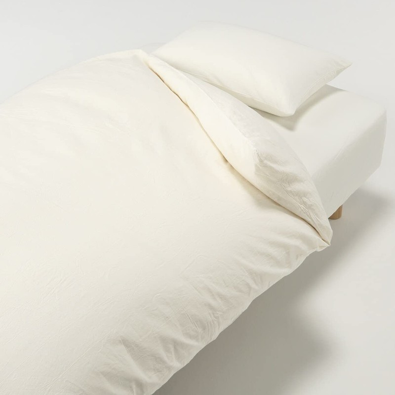 MUJI 84853746 Washed Fitted Sheet, Mattress Thin for Small, 31.5