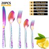 vilihkc 20 piece Unique Pattern Design Silverware Set, Stainless Steel