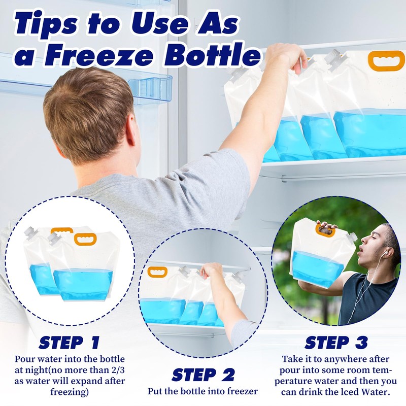 MAQUITA 20 Pcs 1.3 Gallon Foldable Water Emergency Container Bag