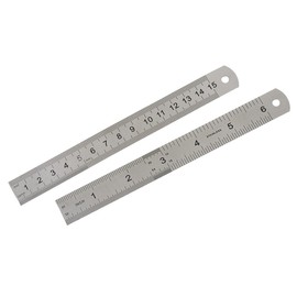 Steel Ruler Metal School 15 cm Metal Ruler Drawing Measure 1 Piece Flat