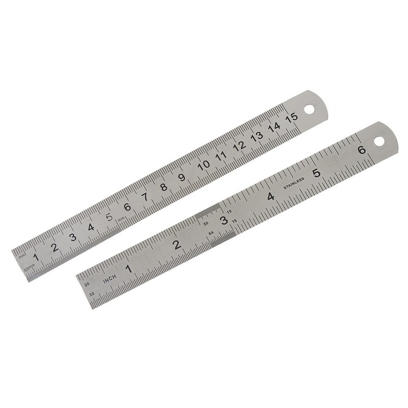 Steel Ruler Metal School 15 cm Metal Ruler Drawing Measure