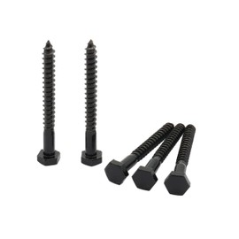 LBY 16pcs 1/4" x 2-1/2" Lag Screws, Hex Head Lag Screws Bolts, Wood Screws, 304 Stainless Steel, (Black)