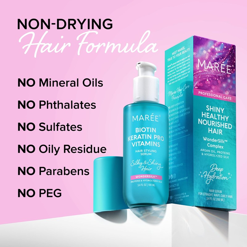 MAREE Keratin & Vitamins Hair Oil for Frizzy Hair –