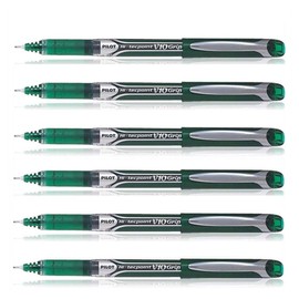 Pilot Hi-Tec V10 Rollerball Pen - Green (Pack of 6)