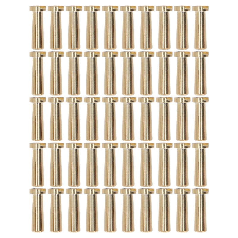 50 Pcs 5mm Battery Connector Plug 5mm Brass High Hardness