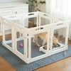 Qoility Clear Acrylic Dog Playpen Indoor, Expandable Size & Flexible