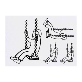 4 x 'Child On Swing' Temporary Tattoos - Water Resistant, Skin-Safe, Non-Toxic Transfers, Mixed Sizes (TO00015656)