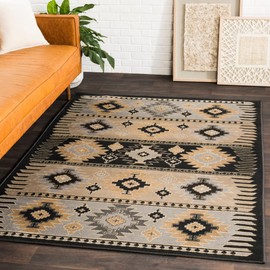 Artistic Weavers Hepburn Transitional Area Rug,5'3" x 7'9",Black