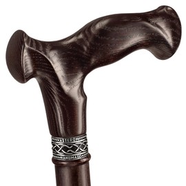 Asterom Walking Cane - Handmade Ergonomic, Canes for Men - Wooden Cane, Walking Sticks for Seniors, Unique, Wood Canes (Walnut, 32 Inch)