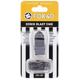 Fox 40 Sonik Blast CMG - Silbato Oficial con cordón (Negro)