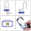 Padlock with Keys, 40mm Steel, Long Shackle, Blue, 2-Pack, Weatherproof