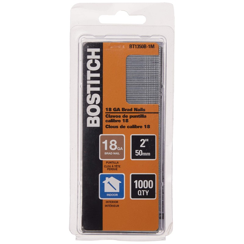 BOSTITCH 18 Gauge Brad Nails, 2-Inch, Coated, 1000 per Box
