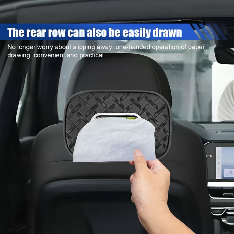 Large Car Tissue Holder for 300 Standard Tissues, PU Leather