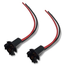 T10 Bulb Socket with Wire Pigtail, Plastic Pure Copper Two Pin Two Wire Harness Plug Parking Light License Plate Light Pre-Wired Connector, Plug Play Lighting Accessories, for Cars (Multicolored)