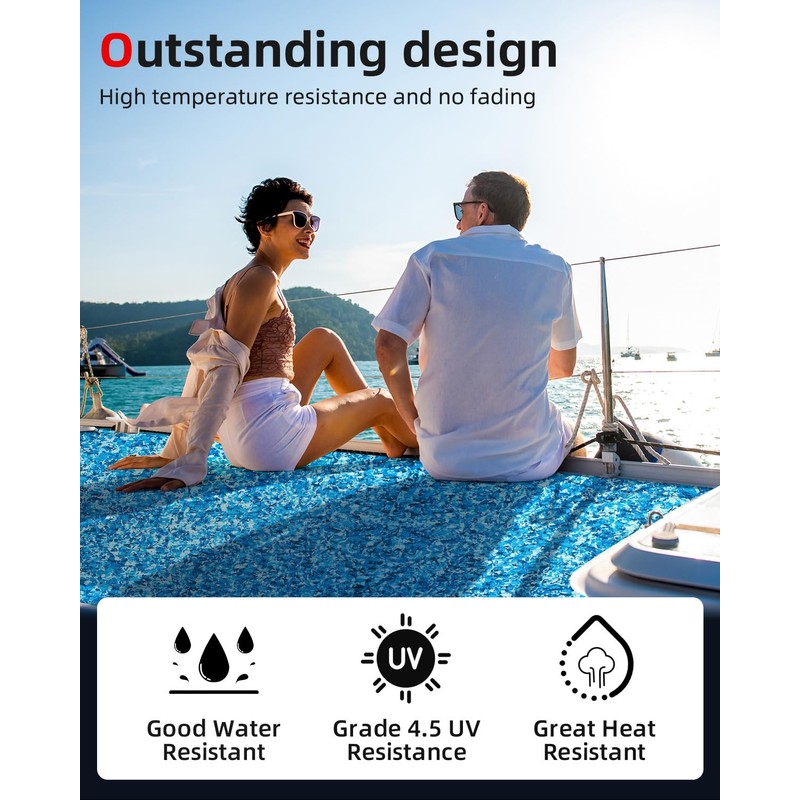 Abahub EVA Foam Boat Decking 96''x47'' Non-Slip Surfboard Traction Pad