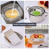 E-far 3 Pack Colander for Kitchen, Square Stainless Steel Metal