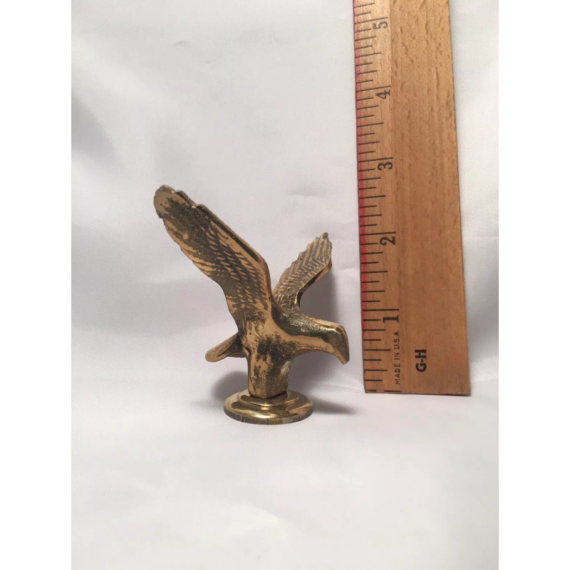 Vintage 3" Small Solid Brass Soaring Flying Eagle Figurine Statue