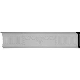 Ekena Millwork CHA07X01UR-CASE-2 Federal Ribbon Chair Rail (1 Urn Per 96" L) (2-Pack), 7 1/2"H x 1 3/4"P x 94 1/2"L, Primed