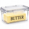 Butter Dish with Lid, PET Butter Keeper with Snap Locks,