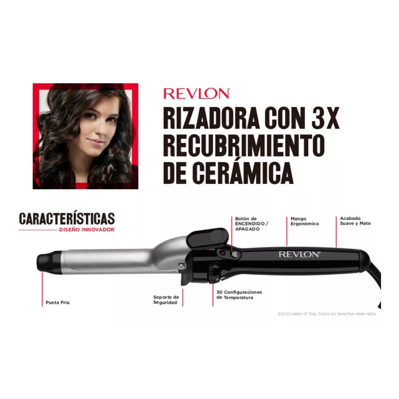Revlon Rizadora Cabello Revlon Ceramica Turmalina Ferro Tenaza Pelo