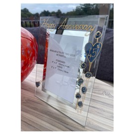 45th Wedding (Sapphire) Anniversary Photo Frame (P) (5x7) Flower