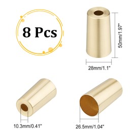 CHGCRAFT 8Pcs Metal Table Foot Cover Caps Iron Furniture Feet Covers Gold Column Furniture Legs Chair Feet Covers for Table Chair Leg, Column, Inner Size 1x2inch